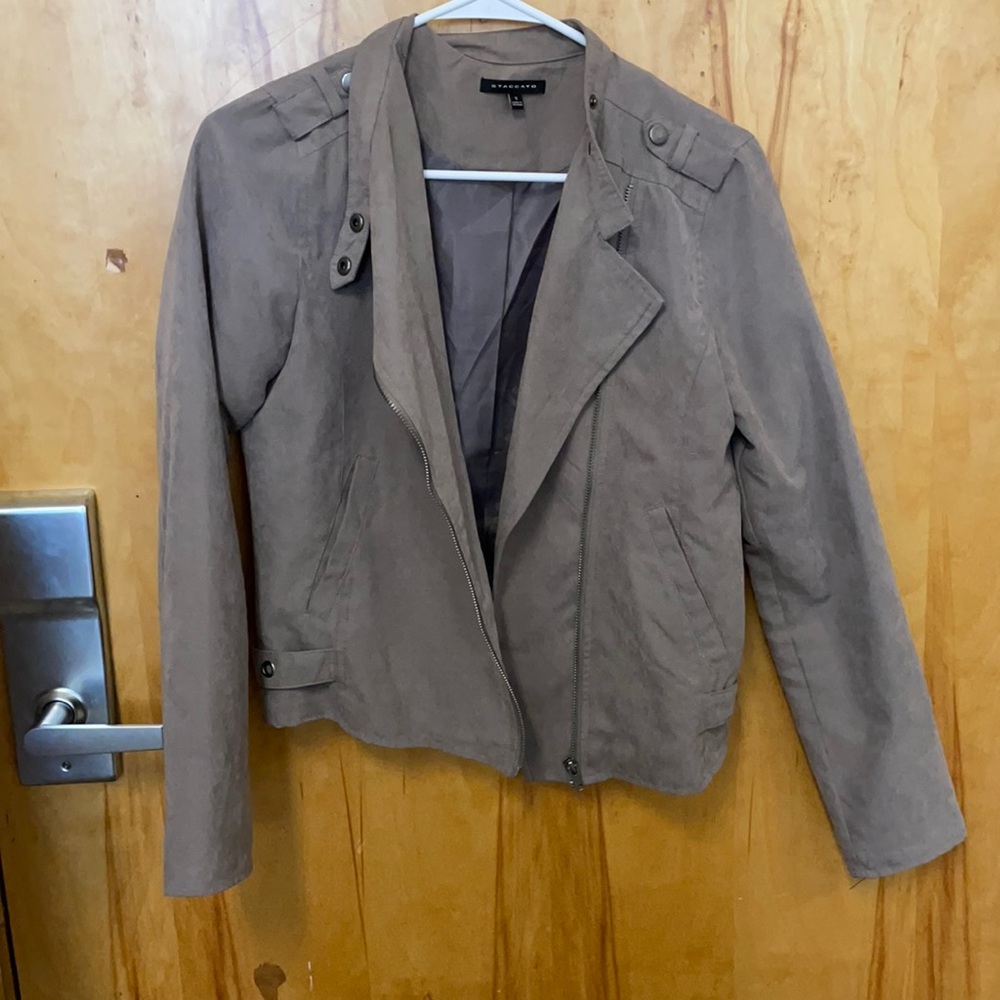 Super cute Staccato brown suede  jacket size small!